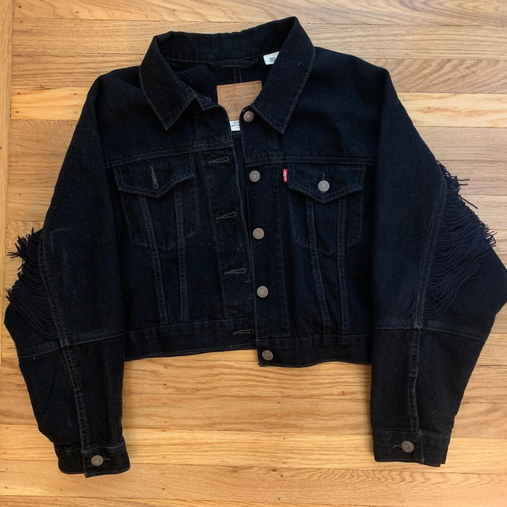 Levi's Cropped Fringe Denim Jacket